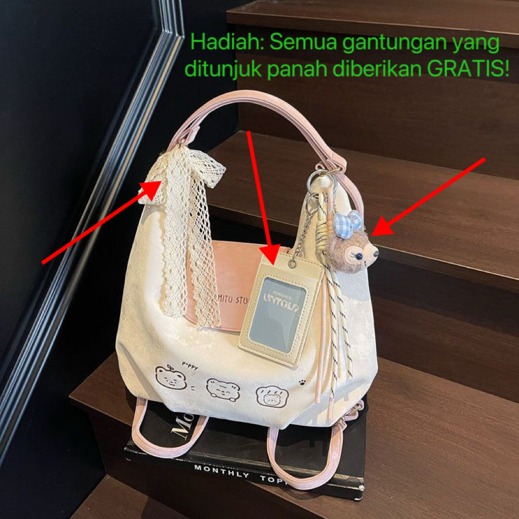 Tas wanita Aimitu model terbaru tahun 2025, gaya modis dan sesuai dengan tren Instagram, kapasitas besar, termasuk tas ransel yang serbaguna dan santai, serta tas selempang tote yang fashionable.
