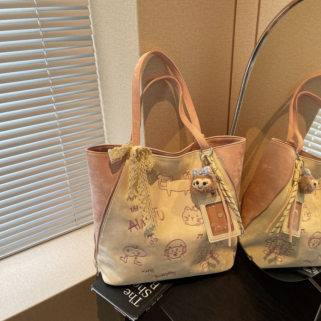 Tas wanita Aimitu model terbaru tahun 2025, dengan kapasitas besar, gaya santai dan sehari-hari, desain sederhana, sekaligus tas ransel yang serbaguna dan trendy, serta tas selempang tote yang cocok untuk berbagai gaya.